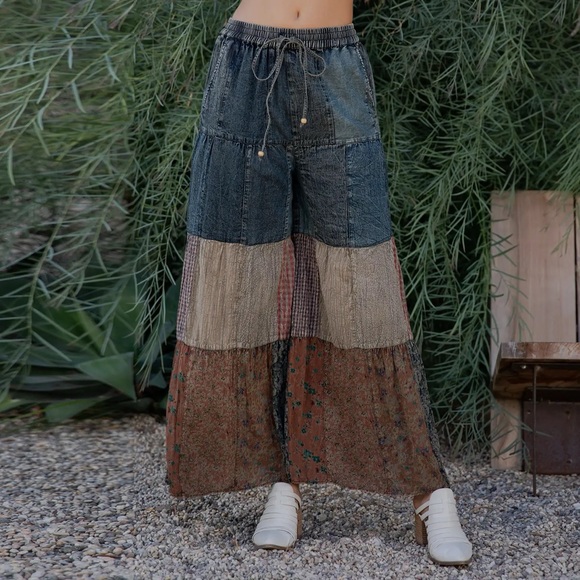 Young Threads Patchwork Denim Jacket with Floral Embroidery and matching pants. - Picture 3 of 4